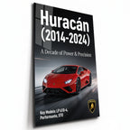 Poster métal affiche Lamborghini Huracán 2014-2024, plaque aluminium brillante vue de trois quarts